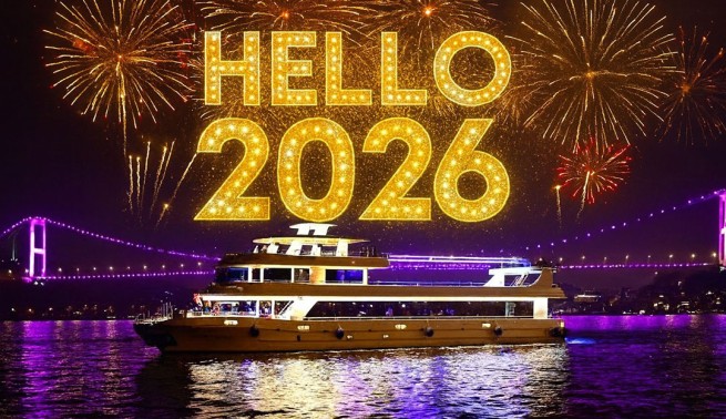 Havai Fişekler Eşliğinde Boğaz'da Yılbaşı Kutlaması - Sınırsız Alkollü İçecek